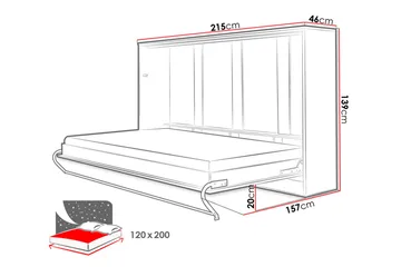 Concept Pro Sängskåp 120x200cm Wilson & Wood White High gloss - Möbler - Säng - Gästsäng & extrasäng - Sängskåp