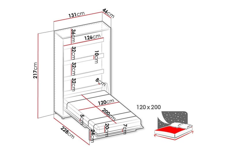 Grianan Sängskåp 120x200 cm beige - Möbler - Säng - Gästsäng & extrasäng - Sängskåp