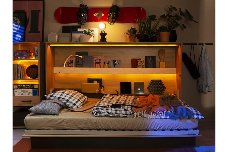 Grianan Sängskåp 120x200 cm - Grå - Möbler - Säng - Gästsäng & extrasäng - Sängskåp