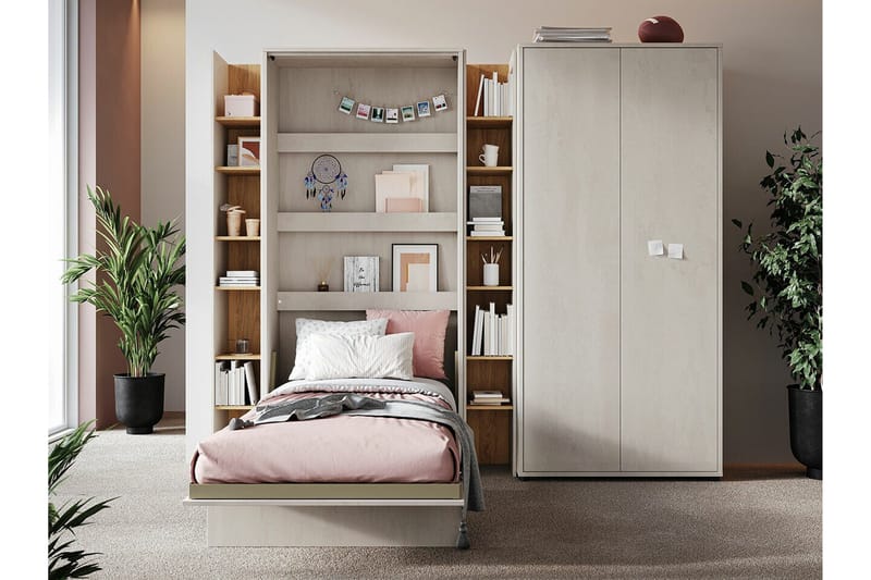 Grianan Sängskåp 90x200 cm beige - Möbler - Säng - Gästsäng & extrasäng - Sängskåp