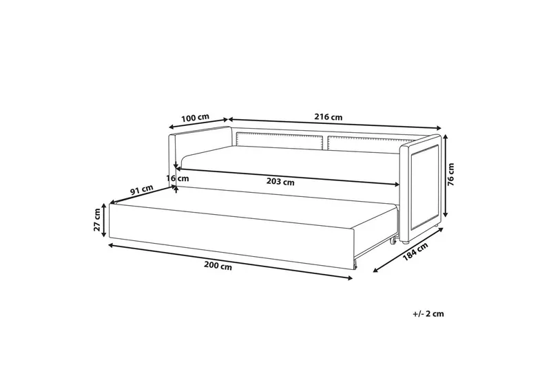 Utdragbar säng Mimizan - Möbler - Säng - Gästsäng & extrasäng - Utdragssäng
