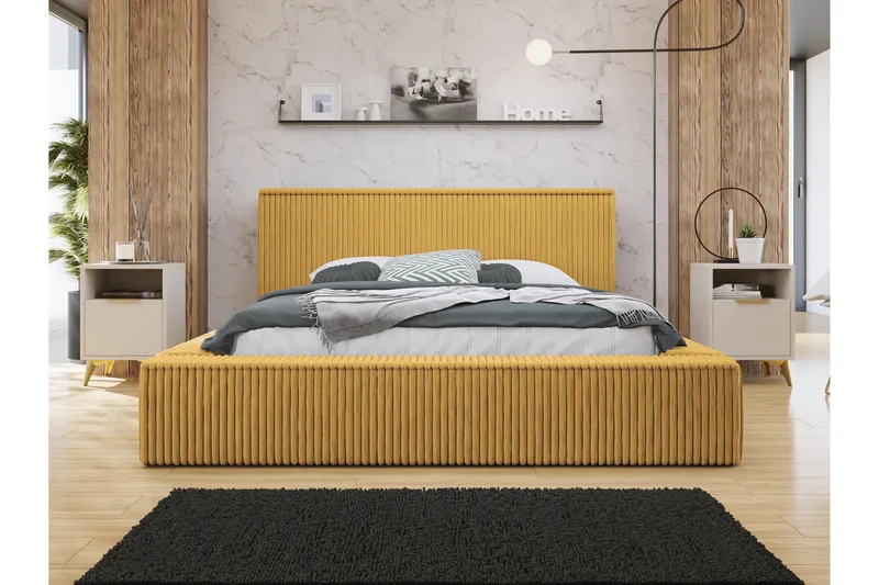 Gadi Sängram 140x200 cm - Gul - Möbler - Säng - Sängram & sängstomme