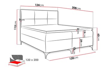 Galtebol Sängpaket Kontinentalsäng 120x200 cm - Blå - Möbler - Säng - Komplett sängpaket