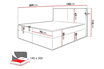 Garris Sängpaket Kontinentalsäng 140x200 cm - Beige - Möbler - Säng - Komplett sängpaket
