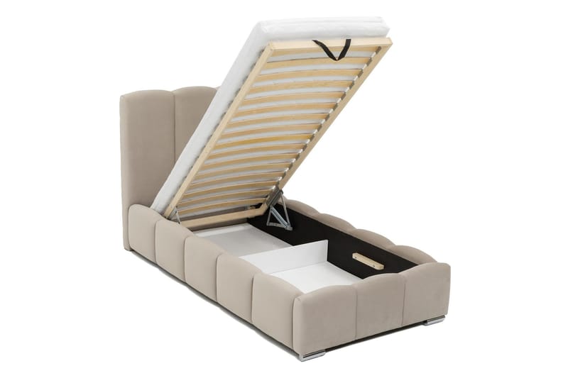 Gioia Sängram med Förvaring 90x200 cm - Beige - Möbler - Säng - Sängram & sängstomme