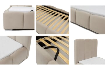 Gioia Sängram med Förvaring 90x200 cm - Beige - Möbler - Säng - Sängram & sängstomme