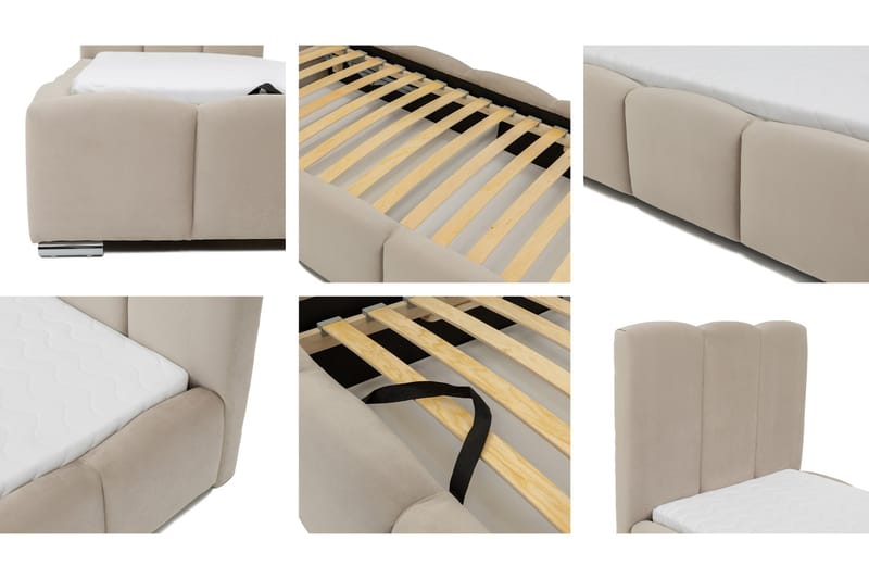 Gioia Sängram med Förvaring 90x200 cm - Grå - Möbler - Säng - Sängram & sängstomme