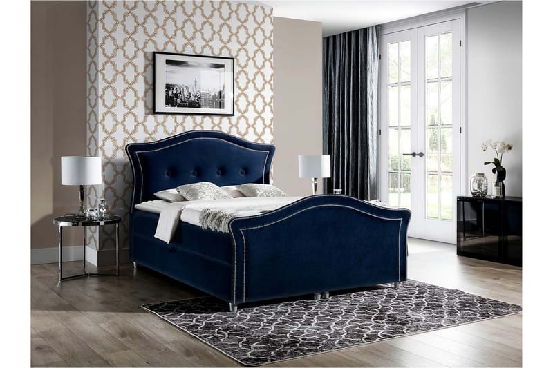 Hestra Lux Sängpaket Kontinentalsäng 160x200 cm - Blå - Möbler - Säng - Komplett sängpaket