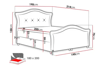 Hestra Lux Sängpaket Kontinentalsäng 180x200 cm - Svart - Möbler - Säng - Komplett sängpaket