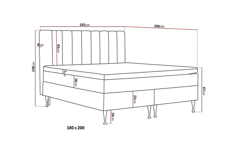 Hilton High Komplett Sängpaket 180x200 cm - Ljusbeige - Möbler - Säng - Kontinentalsäng