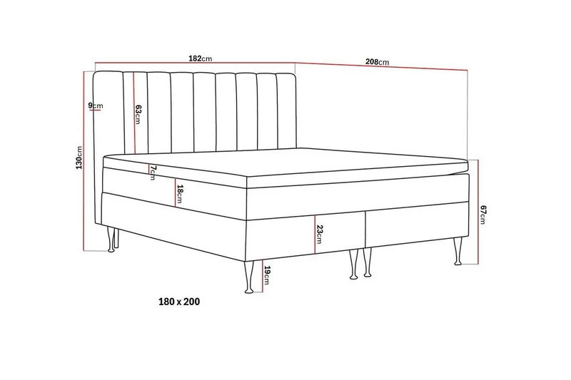 Hilton High Komplett Sängpaket 180x200 cm - Ljusbeige - Möbler - Säng - Kontinentalsäng