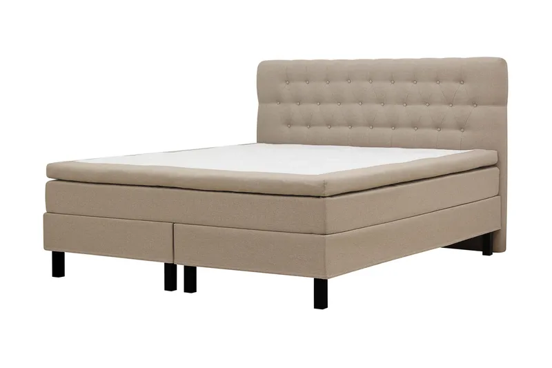 Hilton Komplett Sängpaket 160x200 cm Kontinentalsäng med diamant sänggavel - Beige - Möbler - Säng - Kontinentalsäng