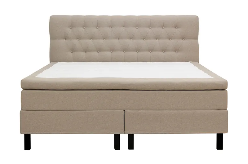Hilton Komplett Sängpaket 160x200 cm Kontinentalsäng med diamant sänggavel - Beige - Möbler - Säng - Kontinentalsäng