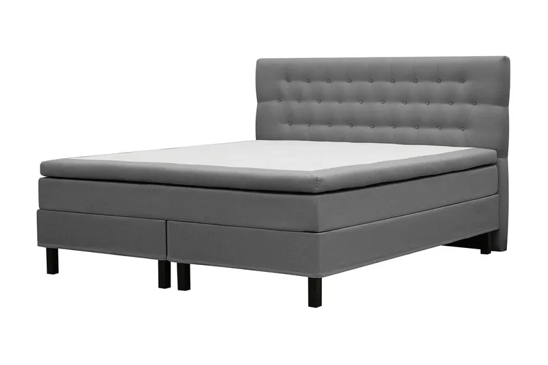 Hilton Komplett Sängpaket 160x200 cm Kontinentalsäng med diamant sänggavel - Grå - Möbler - Säng - Kontinentalsäng