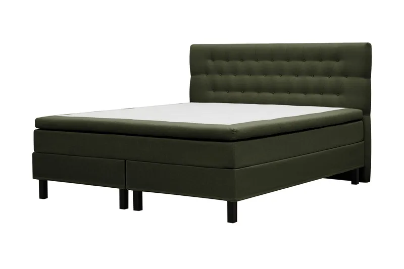 Hilton Komplett Sängpaket 160x200 cm Kontinentalsäng med diamant sänggavel - Grön - Möbler - Säng - Kontinentalsäng