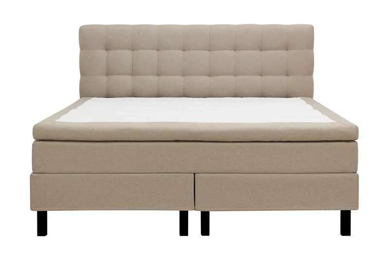 Hilton Komplett Sängpaket 160x200 cm Kontinentalsäng med rutad sänggavel - Beige - Möbler - Säng - Kontinentalsäng