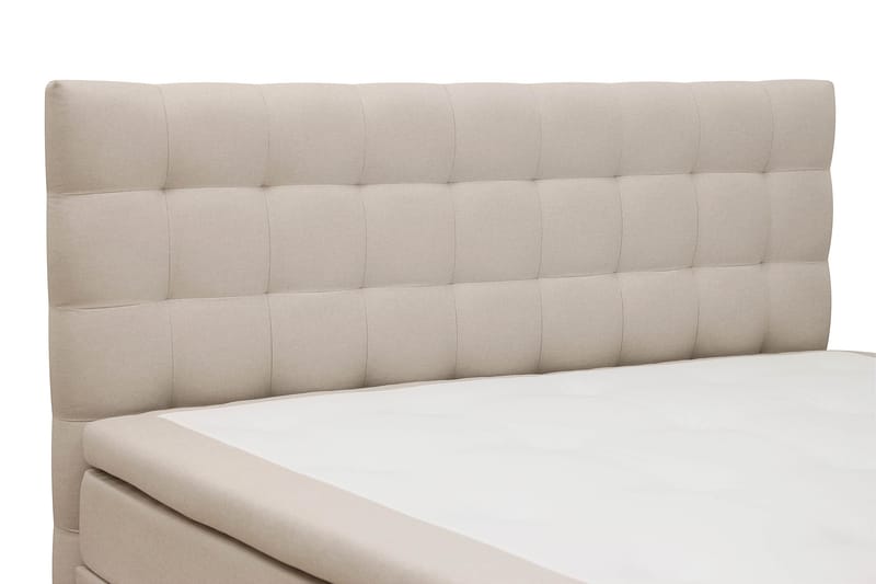 Hilton Komplett Sängpaket 160x200 cm Kontinentalsäng med rutad sänggavel - Beige - Möbler - Säng - Komplett sängpaket