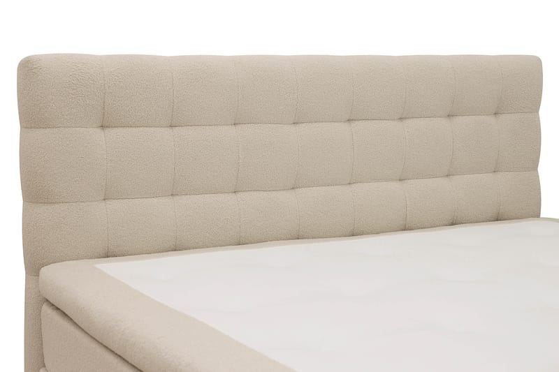 Hilton Komplett Sängpaket 160x200 cm Kontinentalsäng med rutad sänggavel - Beige - Möbler - Säng - Komplett sängpaket