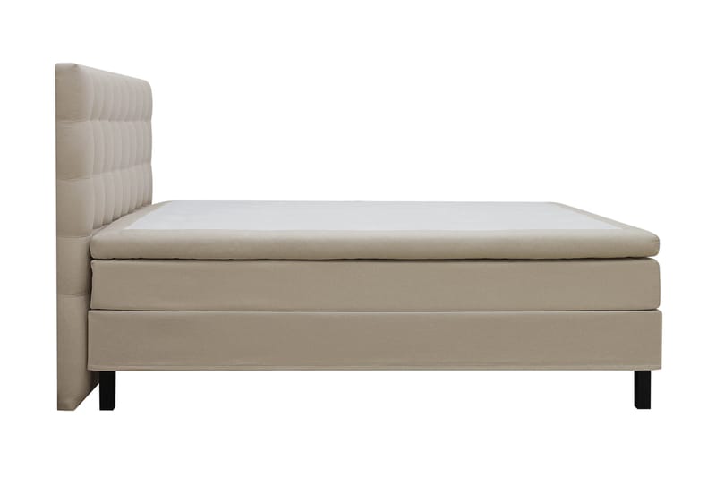 Hilton Komplett Sängpaket 160x200 cm Kontinentalsäng med rutad sänggavel - Beige - Möbler - Säng - Komplett sängpaket