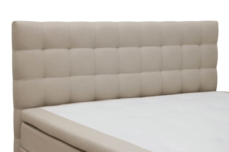 Hilton Komplett Sängpaket 160x200 cm Kontinentalsäng med rutad sänggavel - Beige - Möbler - Säng - Komplett sängpaket