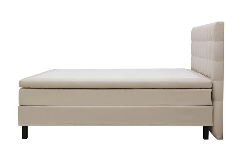 Hilton Komplett Sängpaket 160x200 cm Kontinentalsäng med rutad sänggavel - Beige - Möbler - Säng - Kontinentalsäng