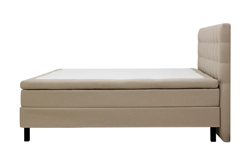 Hilton Komplett Sängpaket 160x200 cm Kontinentalsäng med rutad sänggavel - Beige - Möbler - Säng - Kontinentalsäng