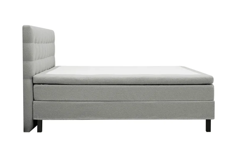 Hilton Komplett Sängpaket 160x200 cm Kontinentalsäng med rutad sänggavel - Grå / Teddy - Möbler - Säng - Kontinentalsäng
