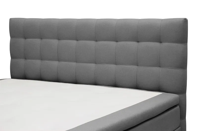 Hilton Komplett Sängpaket 160x200 cm Kontinentalsäng med rutad sänggavel - Grå - Möbler - Säng - Kontinentalsäng