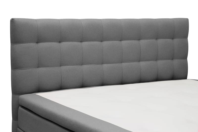 Hilton Komplett Sängpaket 160x200 cm Kontinentalsäng med rutad sänggavel - Grå - Möbler - Säng - Komplett sängpaket