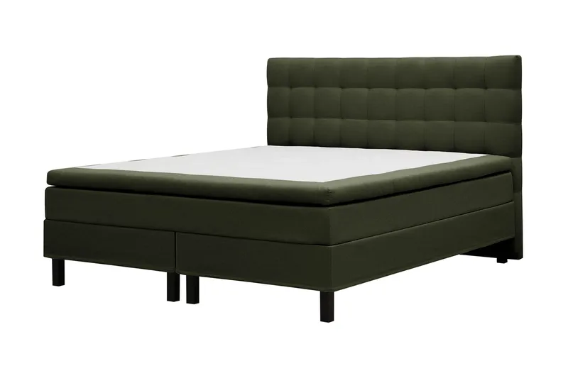 Hilton Komplett Sängpaket 160x200 cm Kontinentalsäng med rutad sänggavel - Grön - Möbler - Säng - Kontinentalsäng