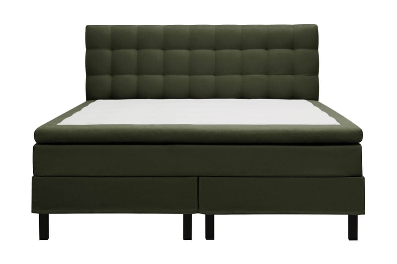 Hilton Komplett Sängpaket 160x200 cm Kontinentalsäng med rutad sänggavel - Grön - Möbler - Säng - Komplett sängpaket