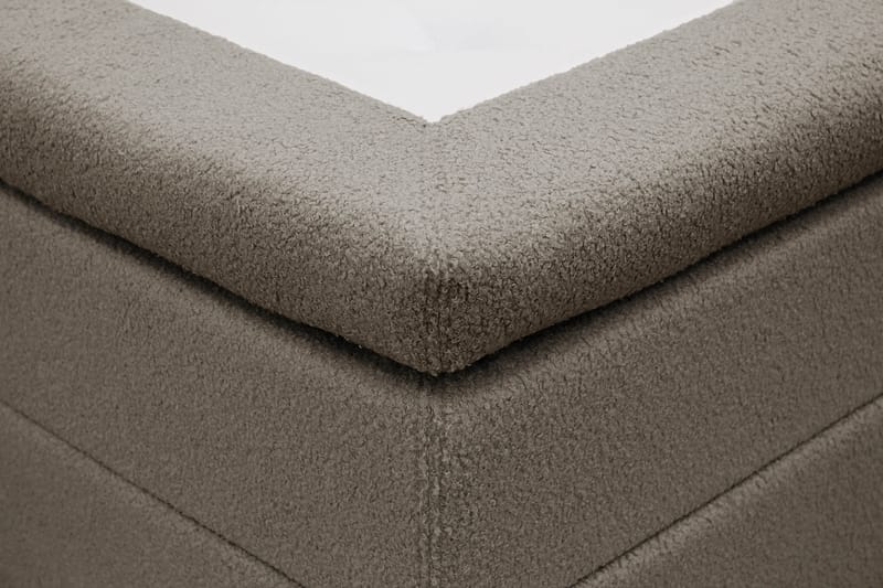 Hilton Komplett Sängpaket 160x200 cm Kontinentalsäng med rutad sänggavel i bouclé - Brun - Möbler - Säng - Komplett sängpaket