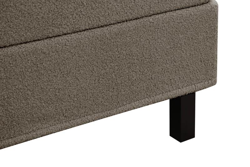 Hilton Komplett Sängpaket 160x200 cm Kontinentalsäng med rutad sänggavel i bouclé - Brun - Möbler - Säng - Komplett sängpaket