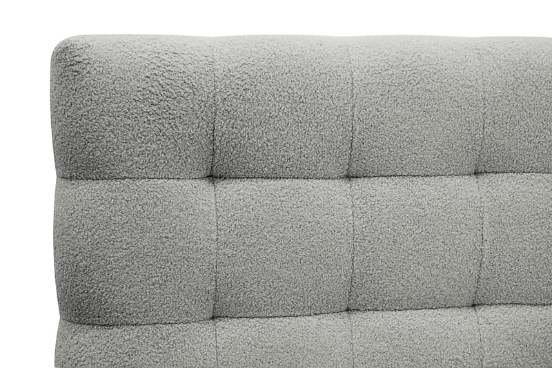 Hilton Komplett Sängpaket 160x200 cm Kontinentalsäng med rutad sänggavel i bouclé - Grå - Möbler - Säng - Komplett sängpaket