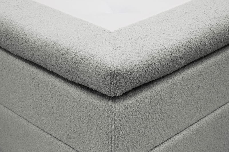 Hilton Komplett Sängpaket 160x200 cm Kontinentalsäng med rutad sänggavel i bouclé - Grå - Möbler - Säng - Komplett sängpaket