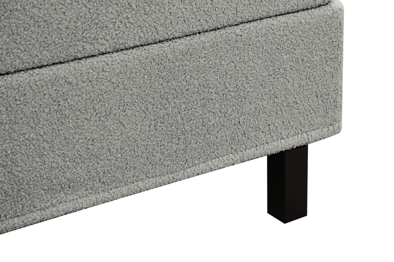 Hilton Komplett Sängpaket 160x200 cm Kontinentalsäng med rutad sänggavel i bouclé - Grå - Möbler - Säng - Komplett sängpaket