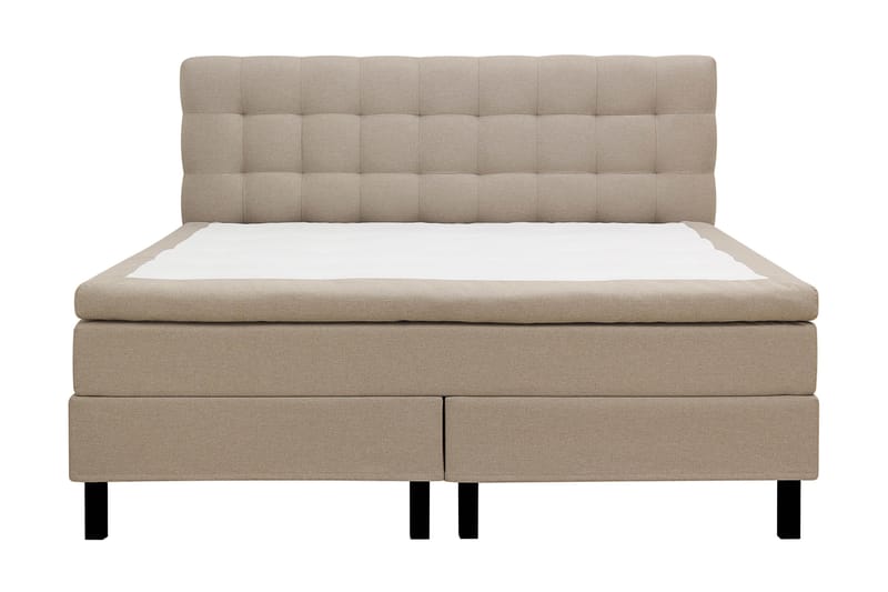 Hilton Komplett Sängpaket 180x200 cm Kontinentalsäng med rutad sänggavel - Beige - Möbler - Säng - Komplett sängpaket