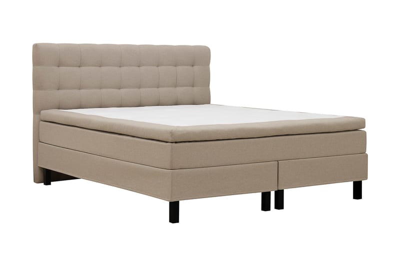 Hilton Komplett Sängpaket 180x200 cm Kontinentalsäng med rutad sänggavel - Beige - Möbler - Säng - Komplett sängpaket