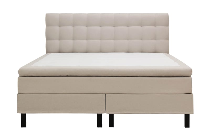 Hilton Komplett Sängpaket 180x200 cm Kontinentalsäng med rutad sänggavel - Beige - Möbler - Säng - Kontinentalsäng