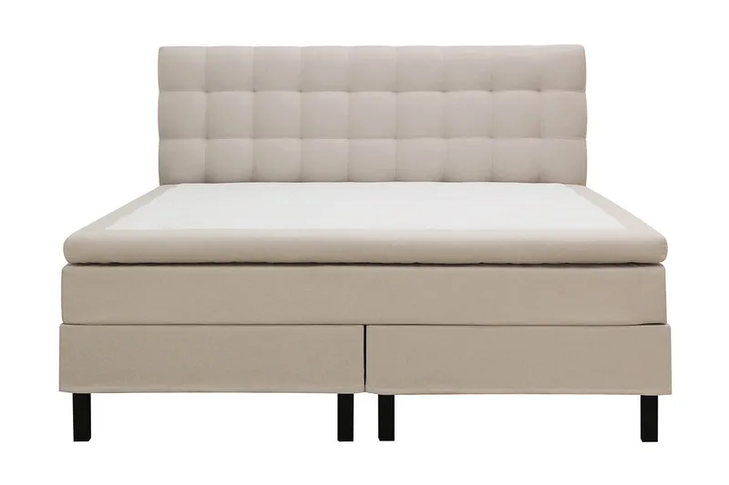 Hilton Komplett Sängpaket 180x200 cm Kontinentalsäng med rutad sänggavel - Beige - Möbler - Säng - Kontinentalsäng
