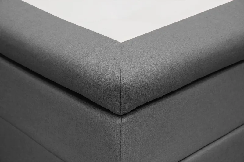 Hilton Komplett Sängpaket 180x200 cm Kontinentalsäng med rutad sänggavel - Grå - Möbler - Säng - Kontinentalsäng