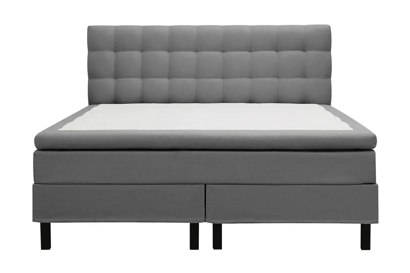 Hilton Komplett Sängpaket 180x200 cm Kontinentalsäng med rutad sänggavel, Grå