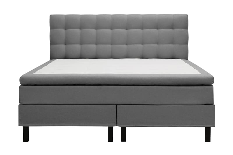 Hilton Komplett Sängpaket 180x200 cm Kontinentalsäng med rutad sänggavel - Grå - Möbler - Säng - Komplett sängpaket