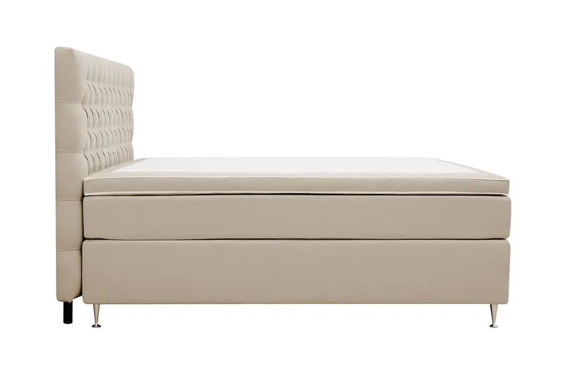 Hilton Lyx Komplett Sängpaket 160x200 cm Kontinentalsäng med knappad sänggavel - Beige - Möbler - Säng - Kontinentalsäng
