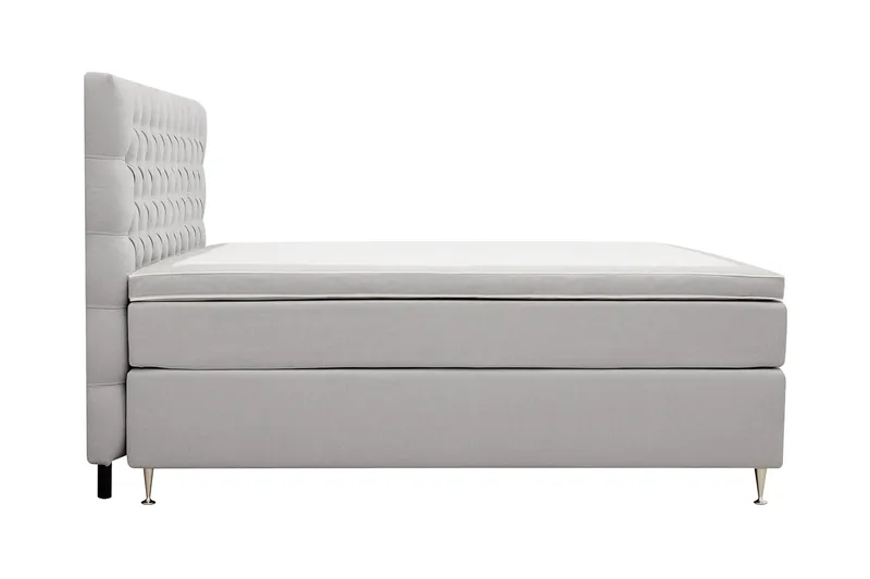Hilton Lyx Komplett Sängpaket 160x200 cm Kontinentalsäng med knappad sänggavel - Grå - Möbler - Säng - Kontinentalsäng