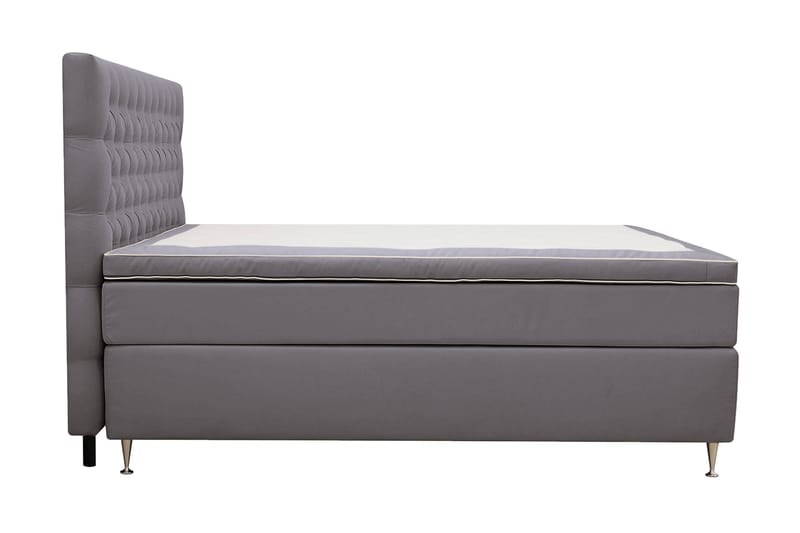 Hilton lyx Komplett Sängpaket 160x200 cm Kontinentalsäng med knappad sänggavel - Grå - Möbler - Säng - Komplett sängpaket