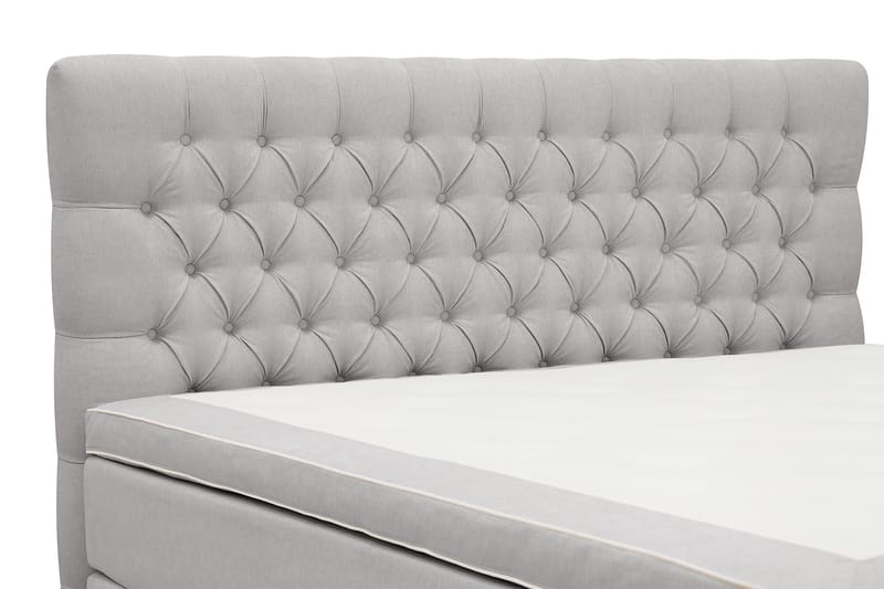 Hilton lyx Komplett Sängpaket 160x200 cm Kontinentalsäng med knappad sänggavel - Grå - Möbler - Säng - Komplett sängpaket