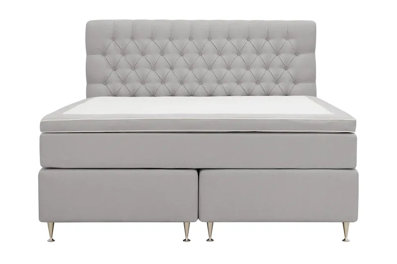 Hilton Lyx Komplett Sängpaket 160x200 cm Kontinentalsäng med knappad sänggavel - Grå - Möbler - Säng - Kontinentalsäng