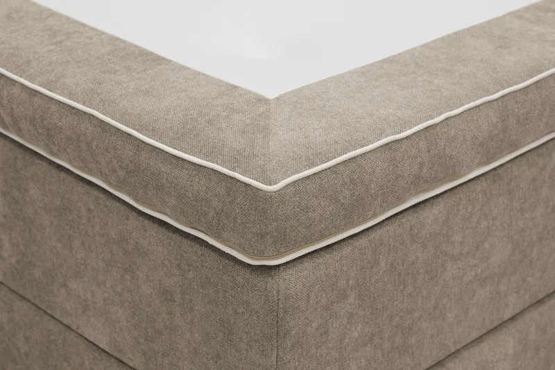 Hilton Lyx Komplett Sängpaket 160x200 cm Kontinentalsäng med knappad sänggavel i chenille - Brun - Möbler - Säng - Kontinentalsäng