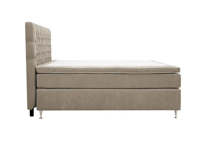 Hilton Lyx Komplett Sängpaket 160x200 cm Kontinentalsäng med knappad sänggavel i chenille - Brun - Möbler - Säng - Kontinentalsäng